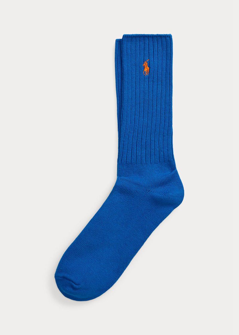 Calcetines Polo Ralph Lauren Hombre Cotton-Blend Crew Chile Azules XRBYS-6523